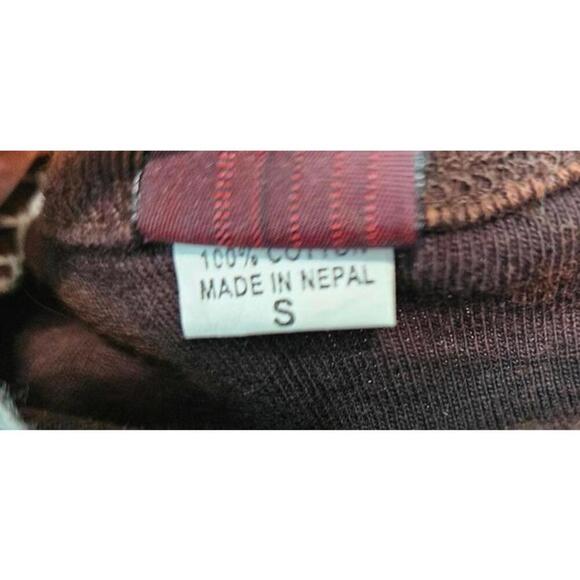 K.PC. Women's Handmade in Nepal Brown Bohemian Embroidered Dress Size Small - Picture 10 of 11